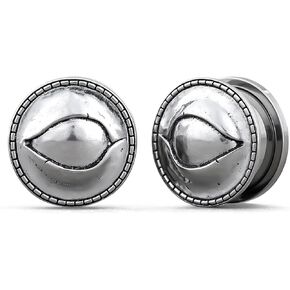 COOEAR Screw Back Ear Tunnel and Plug, Flesh Gauges for Earrings, Right and Left Matched Eye Design Piercing Expander Stretchers.