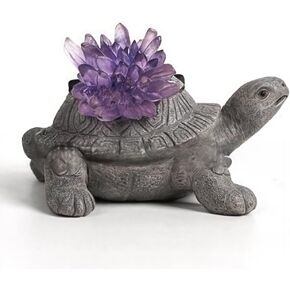 Turtle Statues, Amethyst Lighting,Crystal Turtle Figurines Natural Healing Amethyst Tortoise Statue Paperweight Hand Carved Tiny Animal Gemstone Sculpture Decor for Home, Office