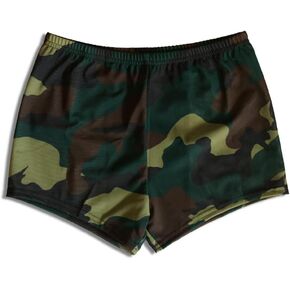 Men's Tan Through Swimwear Hipster, Green Camo, Med