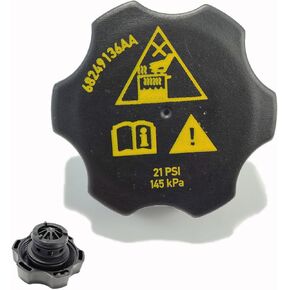 68442532AA Radiator Coolant Cap, 68249136AA Coolant Reservoir Cap Replacement For 2014-2021 Jeep Cherokee 2015-2021 Jeep Renegade 2016-2021 Dodge Durango, OEM 53479332 68442532AA 68249136AA
