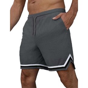 Men's 2 in 1 Running Shorts 7" Mesh Quick Dry Gym Workout Athletic Shorts with Compression Liner and Pockets