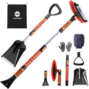 43" Snow Brush for Car, Ice Scrapers for Car Windshield Extendable, 180° Pivoting Snow Brush Head and Eva Grip, Snow Cleaner for Car Auto SUV Truck