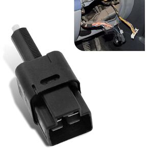 Car Brake Light Switch, Plastic Four-pin Impact Resistant Brake Light Switch Assembly, Replacement OEM #25320AX00A 25320AX00C 25320-AX00B Accessories, Compatible with Nissan (Black)