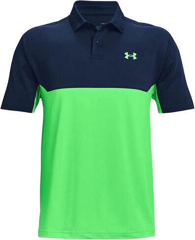 Under Armour Golf Performance Polo 2.0 Color Block Academy/Orange Spark LG in Saudi Arabia