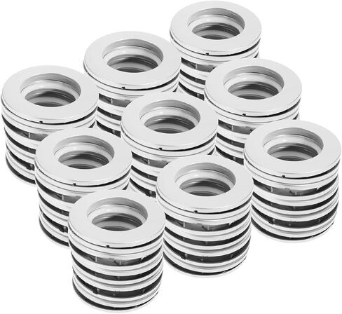 Wichemi 50pcs Curtain Gromsets 1-9/16 "(40mm) قطرها الداخلية حلقات الستار البلاستيكي نانوسج ضوضاء منخفضة الضوضاء حلقات الفضة in Kuwait