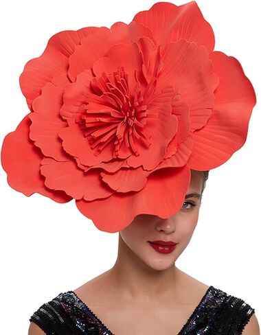 appuivbt قبعات عصابة زهرة كبيرة للنساء asfacinator قبعة الزفاف أزياء الرأس in Kuwait