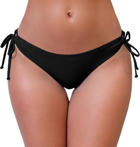 Halcurt Women's Low Rise Adjustable Side Tie Bikini Bottoms Full Coverage Swimsuit Bottoms in Saudi Arabia