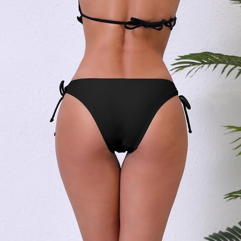 Halcurt Women's Low Rise Adjustable Side Tie Bikini Bottoms Full Coverage Swimsuit Bottoms in Saudi Arabia