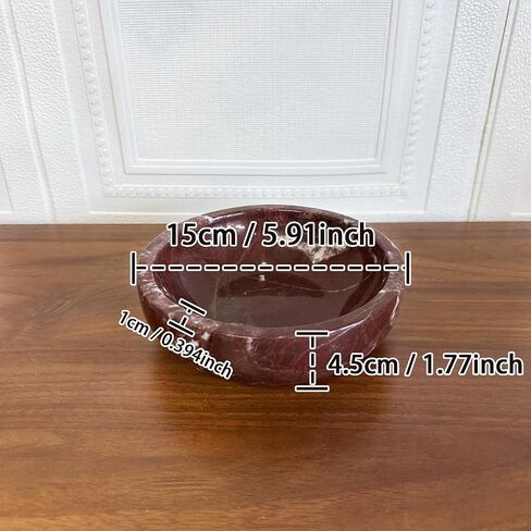 Large Decorative Marble Bowl, 7.87 inches,Natural Stone Round Bowl for Home Decor, Fruit, Nuts, Jewelry tray,Coffee Tables Centerpiece, Soap Serving (beige) in Kuwait