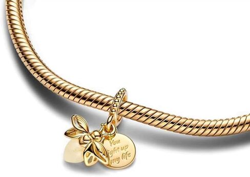CIlight Glow-in-the-Dark Firefly Pendant Dangle 925 Sterling Silver Charms Fit for All Brand Bracelet Jewelry Gifts for Women in Saudi Arabia