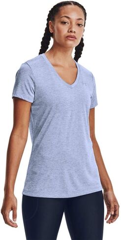 تي شيرت قصير الأكمام ذو رقبة على شكل حرف V من Under Armour, أسود (رمادي هالو/فضي معدني (014)), XS in Saudi Arabia