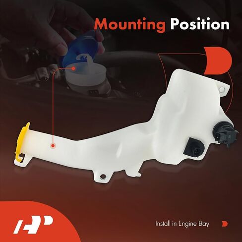 A-Premium Windshield Washer Reservoir متوافق مع نماذج Dodge & Chrysler المختارة-Charger 2011-2023 ، Challenger ، 300 ، مع (مضخة الغسالة/الحشو عنق/كاب/خرطوم/قوس/ميناء مستشعر مستوى السائل) in Saudi Arabia