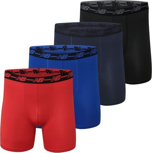 New Balance Men's Big & Tall Performance 5" No Fly Boxer Brief, Black/Black/Black/Black, 4X-Large Big Tall in Saudi Arabia