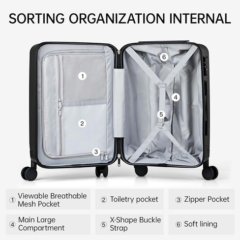 MILADA Carry On Luggage 22x14x9 Airline Approved Hard Shell Suitcases TSA Approved Carry On Luggage With Wheels 20 inch Carry On Suitcase Travel Luggage Carry On Bag, Blackish Green in Saudi Arabia