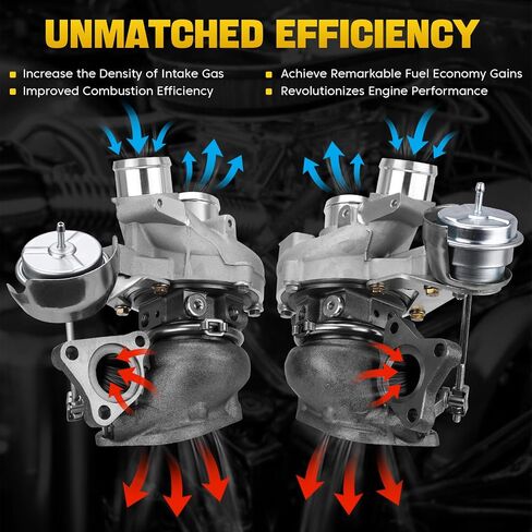 53039880469 Left & Right Turbocharger Set K03 Turbo Compatible with 2013-2016 Ford F150, 2015-2016 Expedition, 2015-2016 Transit 150 250 350 3.5L V6, Replace Number DL3E6C879AD 53039880470 DL3E6K682AE in Saudi Arabia