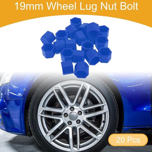 20 Pcs Wheel Lug Nut Bolt Rims Tire Nut Screws Dust Cap Cover Nut Protection Silicone Fluorescent Blue 2.2x19x20.2mm in Kuwait