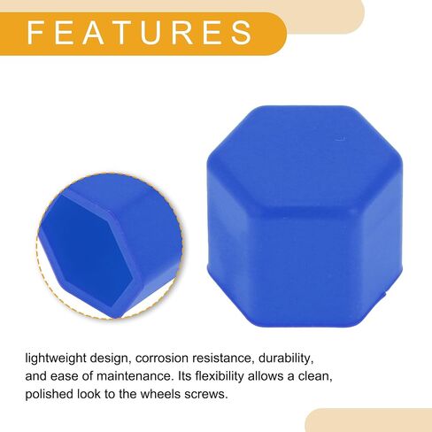 20 Pcs Wheel Lug Nut Bolt Rims Tire Nut Screws Dust Cap Cover Nut Protection Silicone Fluorescent Blue 2.2x19x20.2mm in Kuwait