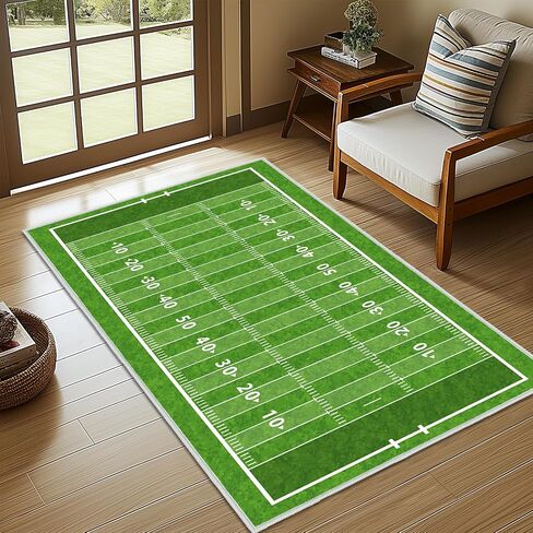 Green Rug 2x4 سجاد منطقة صغيرة ، ملعب كرة قدم أمريكان سبورت أمريكان للعبة الرياضية الخضراء ، سجاد المطبخ القابل للغسل سجاد سجادة غير قابلة للغسل. in Kuwait