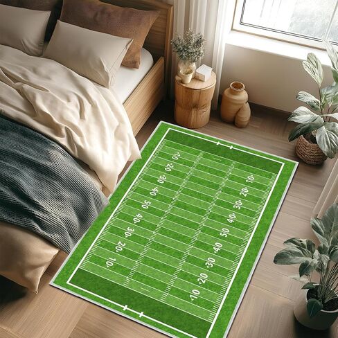 Green Rug 2x4 سجاد منطقة صغيرة ، ملعب كرة قدم أمريكان سبورت أمريكان للعبة الرياضية الخضراء ، سجاد المطبخ القابل للغسل سجاد سجادة غير قابلة للغسل. in Kuwait