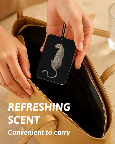 Black Leopard Print Car Air Freshener 4 Pcs, Trendy Cheetah Lucky 8 Ball Ace Card Lips Hanging Air Freshener for Cars Closet Drawer Books, Leopard Car Accessories Mirror Decor for Women in Saudi Arabia