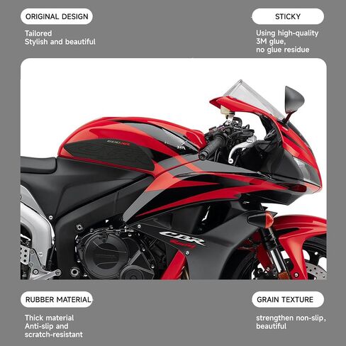 NIGHT CAT Fuel Tank Sticker,Gas Tank Pad for CBR 600RR 2007-2012,Motorcycle Fuel Tank Protector,Fuel Tank Side Traction pad,Anti Slip sticker(Tank Side Traction Pad) in Saudi Arabia