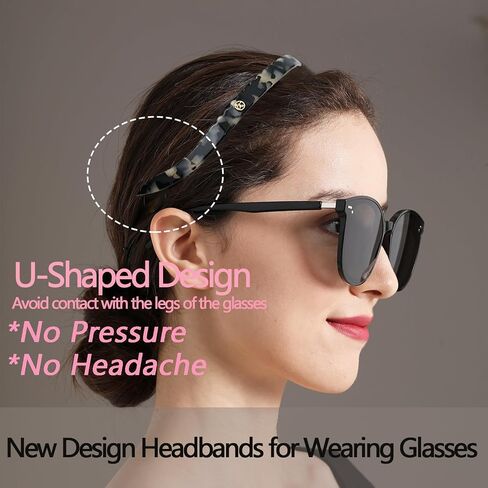 Headband Designed for Eyewear,Flex No Pressure Comfortable Hair Band Fashion Acetate Headbands for Womens Sisters Girls Gifts-Amber in Saudi Arabia