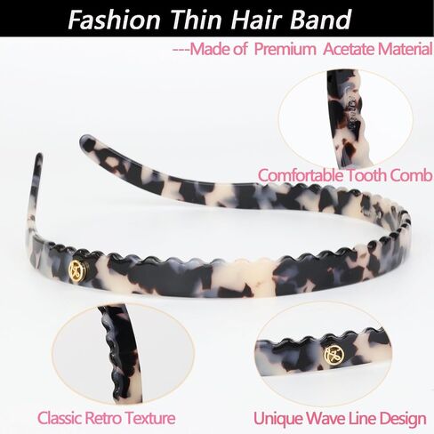 Headband Designed for Eyewear,Flex No Pressure Comfortable Hair Band Fashion Acetate Headbands for Womens Sisters Girls Gifts-Amber in Saudi Arabia