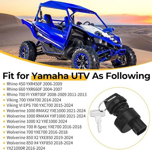M MATI Ignition Key Switch for Yamaha Rhino 450 660 700 2004-2013 Wolverine 1000 850 700 2016-2024 Viking 700 Viking VI EPS 700 YXZ1000R 1XD-H2510-10-00 1XD-H2510-11-00 5UG-H2510-00-00 in Saudi Arabia