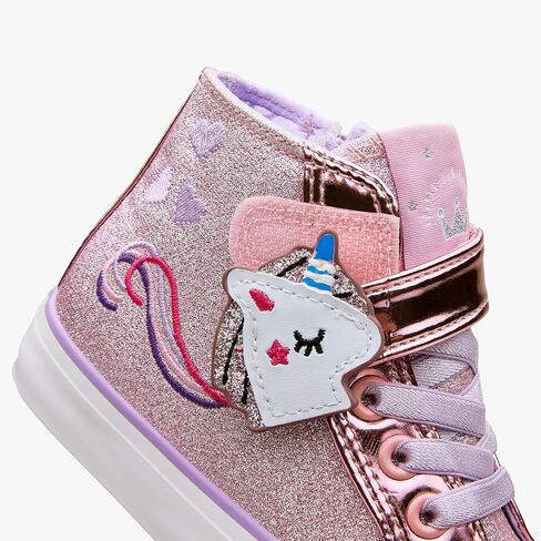 Weestep Girls‘ Glitter High-Top Easy-On Canvas Shoes - Fahion Casual Sneakers for Toddler and Litte Kid in Saudi Arabia