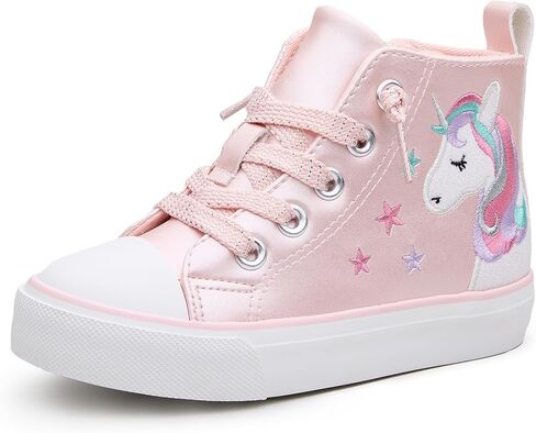 Weestep Girls‘ Glitter High-Top Easy-On Canvas Shoes - Fahion Casual Sneakers for Toddler and Litte Kid in Saudi Arabia