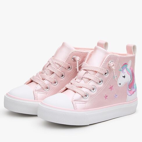 Weestep Girls‘ Glitter High-Top Easy-On Canvas Shoes - Fahion Casual Sneakers for Toddler and Litte Kid in Saudi Arabia
