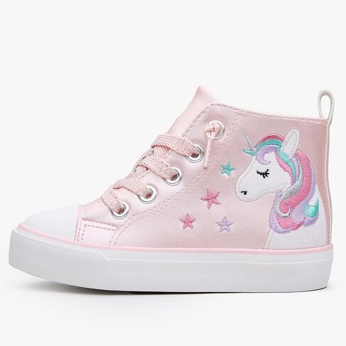Weestep Girls‘ Glitter High-Top Easy-On Canvas Shoes - Fahion Casual Sneakers for Toddler and Litte Kid in Saudi Arabia