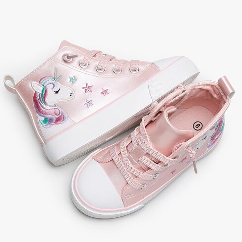 Weestep Girls‘ Glitter High-Top Easy-On Canvas Shoes - Fahion Casual Sneakers for Toddler and Litte Kid in Saudi Arabia