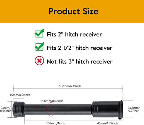 قفل دبوس المتلقي Hitch ، قفل استقبال Hitch Hitch مع 5/8 "دبوس ، للفئة III IV 2" ومستقبل 2-1/2 "على مقطورة ، شاحنة ، سيارة ، قارب ، 2 عبوة in Kuwait