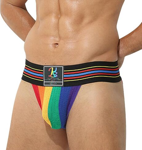 ملخصات Mens Rainbow Sissy Thongs ملابس داخلية Sxey jockstraps in Kuwait