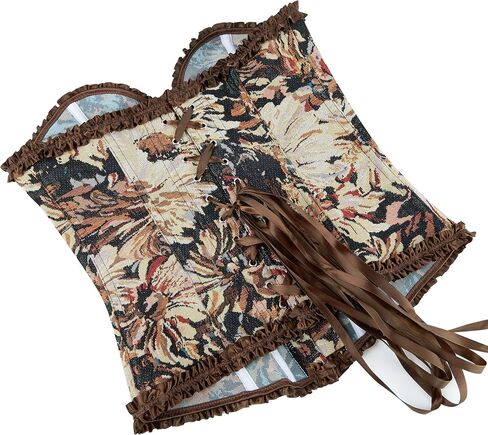 Women's Sexy Jacquard Corset-Bustier - Vintage Floral With Buckle Lace-Up-Boned Overbust Corsets Top in Saudi Arabia