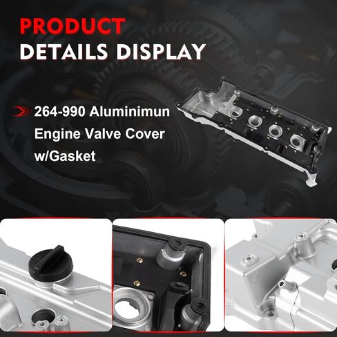 Aluminimun Engine Valve Cover w/Gasket 264-990 Compatible with Hyundai Accent for Kia Rio for Kia Rio5 2006-2011 L4 1.6L Replace 22441-26801 2241026860 22410-26855 in Saudi Arabia