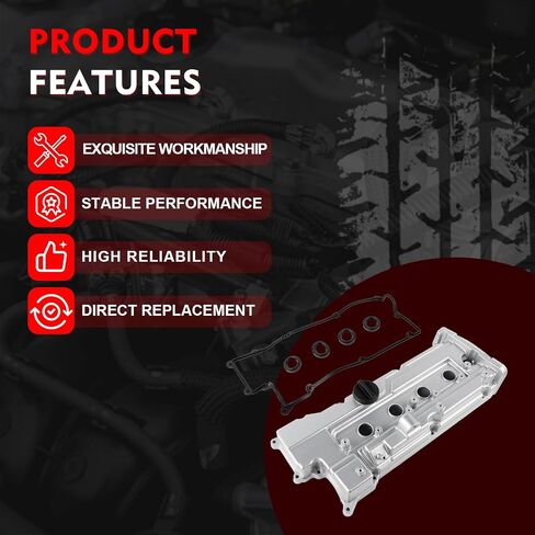Aluminimun Engine Valve Cover w/Gasket 264-990 Compatible with Hyundai Accent for Kia Rio for Kia Rio5 2006-2011 L4 1.6L Replace 22441-26801 2241026860 22410-26855 in Saudi Arabia