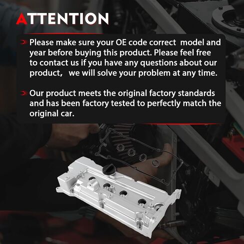 Aluminimun Engine Valve Cover w/Gasket 264-990 Compatible with Hyundai Accent for Kia Rio for Kia Rio5 2006-2011 L4 1.6L Replace 22441-26801 2241026860 22410-26855 in Saudi Arabia