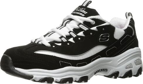 Skechers Sport Women's D'Lites Memory Foam Lace-up Sneaker,Biggest Fan Navy/White,6 M US in Saudi Arabia