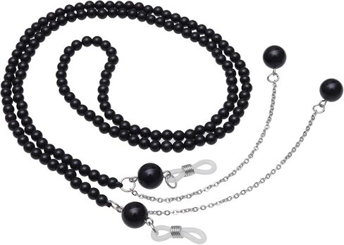 SUNYIK Natural Beads Stone Eyeglass Chain for Women Men Healing Stone Beads Glass Strap Mask Lanyard in Saudi Arabia