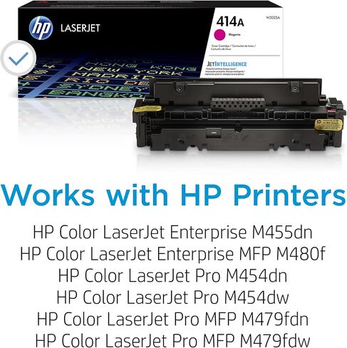 Original HP 414A Magenta Toner Cartridge | Works with HP Color LaserJet Enterprise M455dn, MFP M480f; HP Color LaserJet Pro M454 Series, HP Color LaserJet Pro MFP M479 Series | W2023A in Saudi Arabia