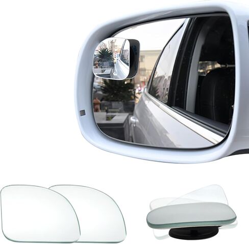 2PCS Blind Spot Mirror, Fan Shaped HD Glass Frameless Convex Rear View Mirror, 360 Degree Adjustable Wide Angle Side Rear View Mirror for Cars SUVs Motorcycles Trucks in Saudi Arabia