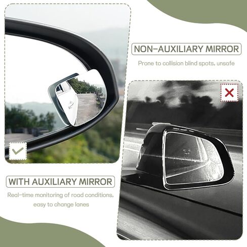 2PCS Blind Spot Mirror, Fan Shaped HD Glass Frameless Convex Rear View Mirror, 360 Degree Adjustable Wide Angle Side Rear View Mirror for Cars SUVs Motorcycles Trucks in Saudi Arabia