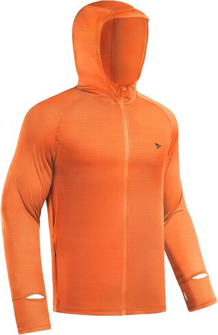 Rodeel Men’s UPF 50+ Zipper Sun Protection Shirt Fishing Hiking Outdoor Clothing Full Zip UV Neck Gaiter Hoodie in Saudi Arabia