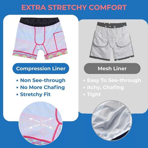 Babeeni Shark Swim Trunks Men 7 Bats - Men's Swime With Line Planer ، و Sweat Swe Swise Sharts مع جيوب سحاب in Kuwait