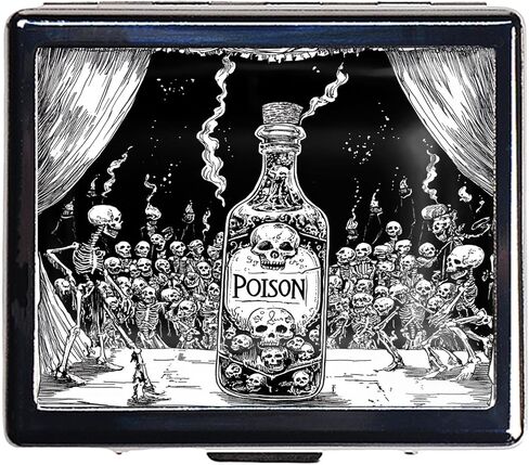 7 Days Chromed Shiny Silver Pill Organizer with Mirror Inside Has 8 Separate Compartments Rectangle Cute Travel Pill Organizer for Purse 7 Days (A Flock of Skeletons) in Saudi Arabia