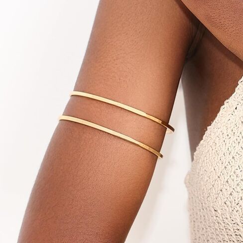 Gold Arm Cuff for Women Gold Arm Cuff Upper Arm Layered Arm Bangle Bracelet Armband Armlet Summer Beach Jewelry Accessories Vacation Party Summer Stuff in Saudi Arabia