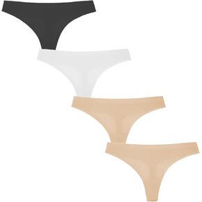 Women’s Underwear 4 Pack Seamless Basic Invisible Underwears Basic Thong Panties Thong Undie