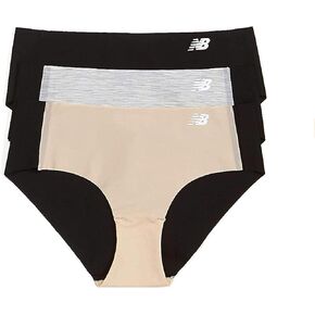 New Balance Women's Laser Hipster Panties (3 Pack), Black/Concrete Grey Space Dye/Nude, X-Large in Kuwait